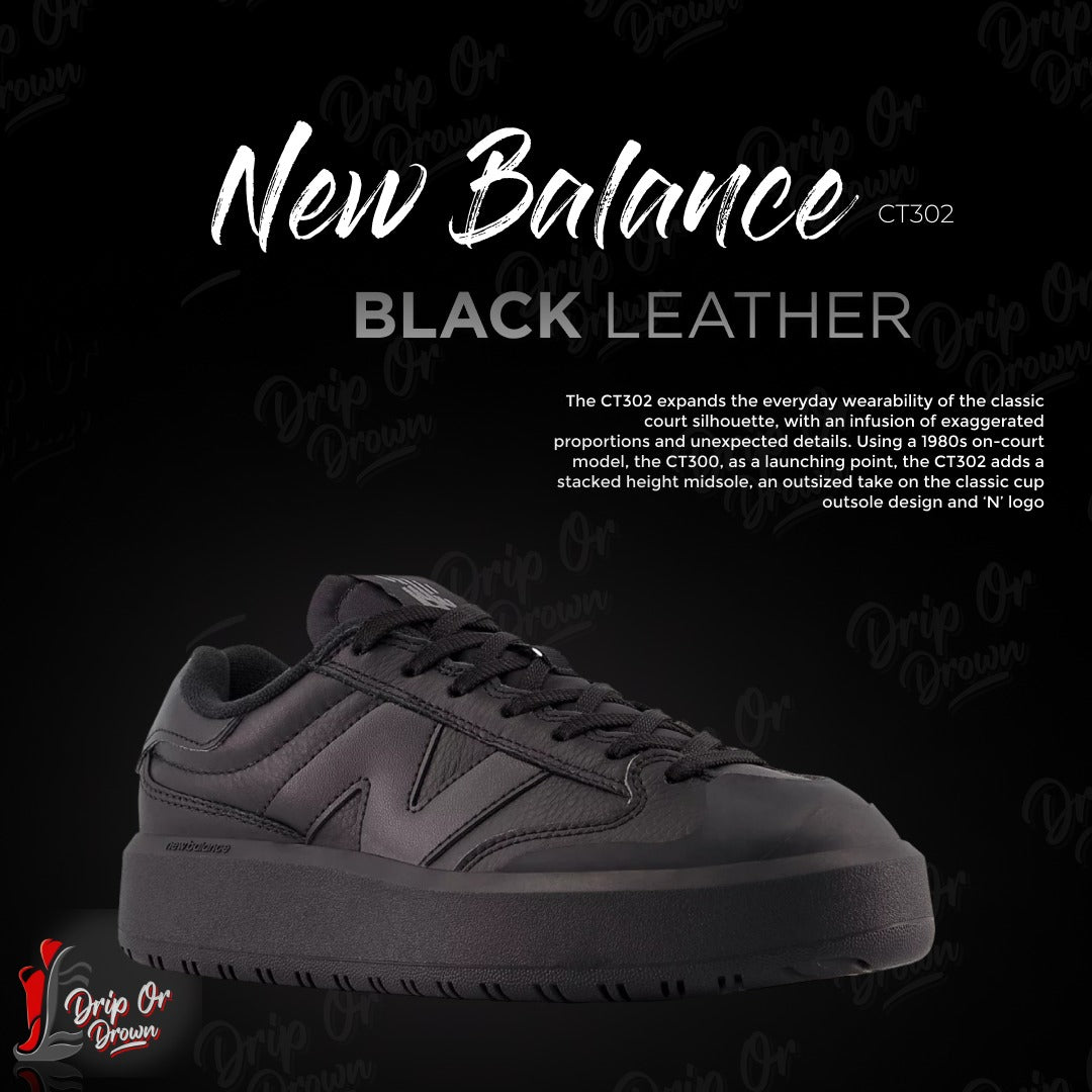 NEW BALANCE BLACK LEATHER – Drip Or Drown